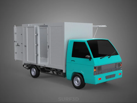 CUBE VAN BOX DROP SIDE TAILGATE REAR GATE DOOR PICKUP TRUCK CAR 3D Model