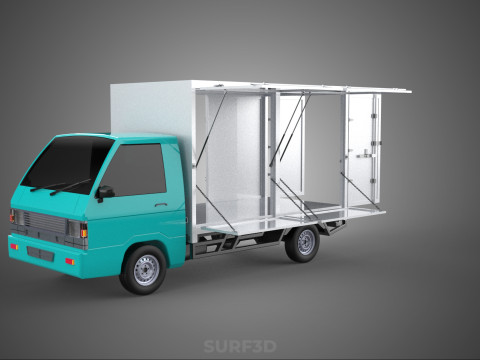 CUBE VAN BOX DROP SIDE TAILGATE REAR GATE DOOR PICKUP TRUCK CAR 3D 모델