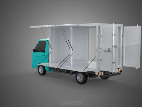 CUBE VAN BOX DROP SIDE TAILGATE REAR GATE DOOR PICKUP TRUCK CAR 3D Model