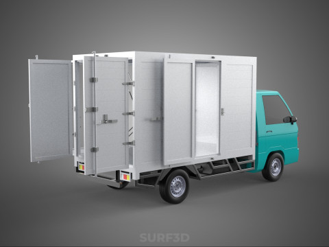 CUBE VAN BOX DROP SIDE TAILGATE REAR GATE DOOR PICKUP TRUCK CAR 3D 모델
