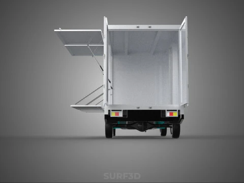 CUBE VAN BOX DROP SIDE TAILGATE REAR GATE DOOR PICKUP TRUCK CAR 3D Model
