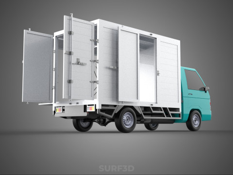 CUBE VAN BOX DROP SIDE TAILGATE REAR GATE DOOR PICKUP TRUCK CAR 3D 모델
