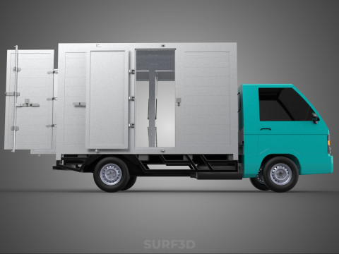 CUBE VAN BOX DROP SIDE TAILGATE REAR GATE DOOR PICKUP TRUCK CAR 3D 모델