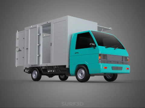 CUBE VAN BOX DROP SIDE TAILGATE REAR GATE DOOR PICKUP TRUCK CAR 3D Model