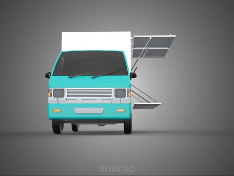 CUBE VAN BOX DROP SIDE TAILGATE REAR GATE DOOR PICKUP TRUCK CAR 3D Model