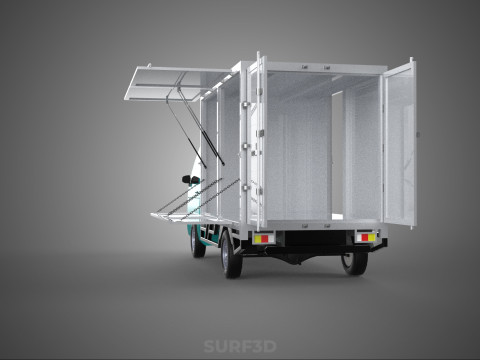 CUBE VAN BOX DROP SIDE TAILGATE REAR GATE DOOR PICKUP TRUCK CAR 3D 모델