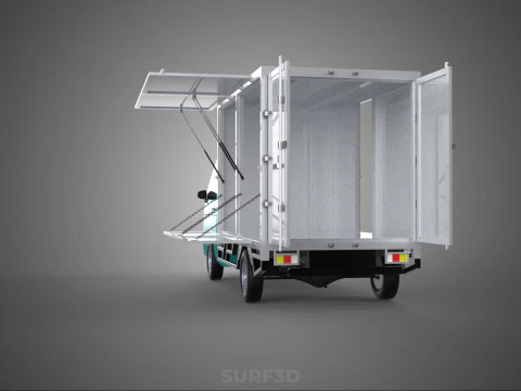CUBE VAN BOX DROP SIDE TAILGATE REAR GATE DOOR PICKUP TRUCK CAR 3D Model