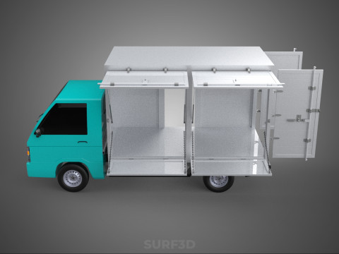 CUBE VAN BOX DROP SIDE TAILGATE REAR GATE DOOR PICKUP TRUCK CAR 3D 모델