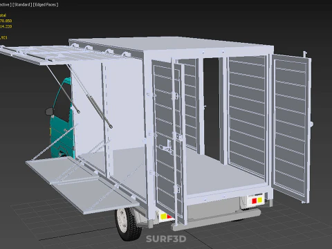 CUBE VAN BOX DROP SIDE TAILGATE REAR GATE DOOR PICKUP TRUCK CAR 3D Model
