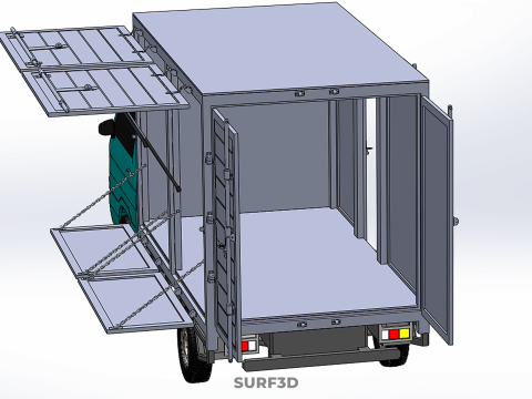 CUBE VAN BOX DROP SIDE TAILGATE REAR GATE DOOR PICKUP TRUCK CAR 3D 모델