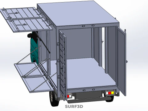CUBE VAN BOX DROP SIDE TAILGATE REAR GATE DOOR PICKUP TRUCK CAR 3D Model