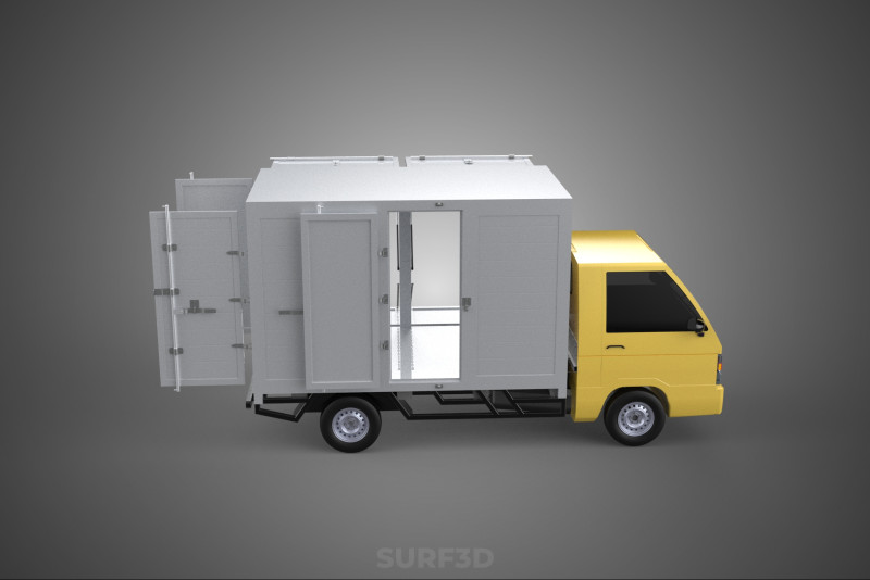 SLIDING SIDE DOOR BOX TRUCK SLIDE PANEL GATE LOADER DROP PICKUP Modelo 3D .c4d .max .obj .3ds .fbx .stl .blend 
