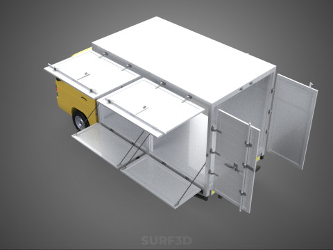 SLIDING SIDE DOOR BOX TRUCK SLIDE PANEL GATE LOADER DROP PICKUP Modelo 3D
