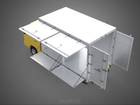 SLIDING SIDE DOOR BOX TRUCK SLIDE PANEL GATE LOADER DROP PICKUP 3D Model
