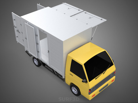 SLIDING SIDE DOOR BOX TRUCK SLIDE PANEL GATE LOADER DROP PICKUP Modelo 3D