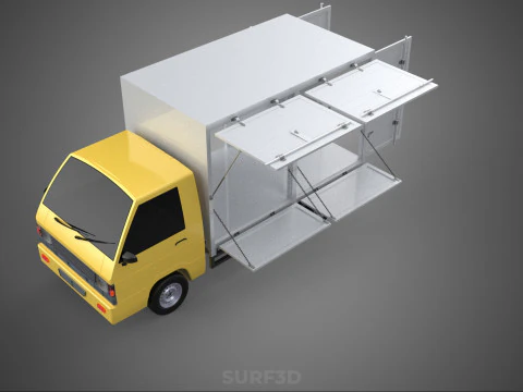 SLIDING SIDE DOOR BOX TRUCK SLIDE PANEL GATE LOADER DROP PICKUP 3D Model
