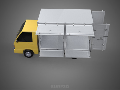 SLIDING SIDE DOOR BOX TRUCK SLIDE PANEL GATE LOADER DROP PICKUP Modelo 3D