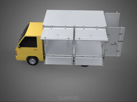 SLIDING SIDE DOOR BOX TRUCK SLIDE PANEL GATE LOADER DROP PICKUP 3D Model