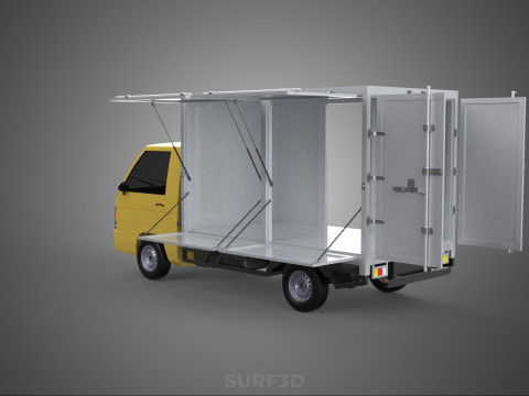 SLIDING SIDE DOOR BOX TRUCK SLIDE PANEL GATE LOADER DROP PICKUP Modelo 3D