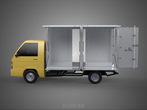 SLIDING SIDE DOOR BOX TRUCK SLIDE PANEL GATE LOADER DROP PICKUP Modelo 3D