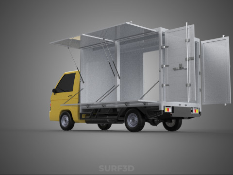 SLIDING SIDE DOOR BOX TRUCK SLIDE PANEL GATE LOADER DROP PICKUP Modelo 3D