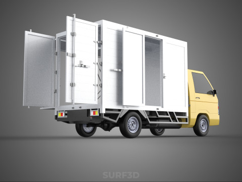 SLIDING SIDE DOOR BOX TRUCK SLIDE PANEL GATE LOADER DROP PICKUP Modelo 3D