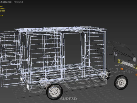 SLIDING SIDE DOOR BOX TRUCK SLIDE PANEL GATE LOADER DROP PICKUP 3D Model