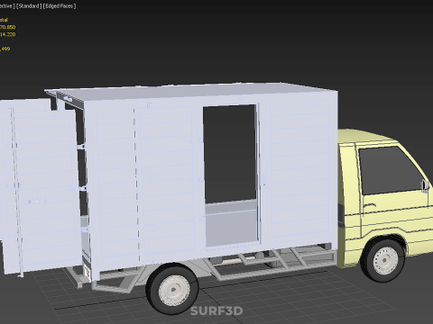 SLIDING SIDE DOOR BOX TRUCK SLIDE PANEL GATE LOADER DROP PICKUP Modelo 3D