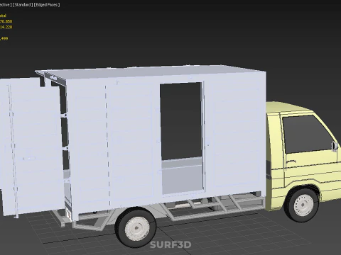 SLIDING SIDE DOOR BOX TRUCK SLIDE PANEL GATE LOADER DROP PICKUP 3D Model