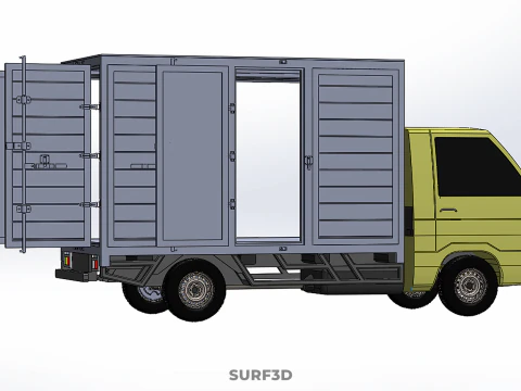 SLIDING SIDE DOOR BOX TRUCK SLIDE PANEL GATE LOADER DROP PICKUP 3D Model