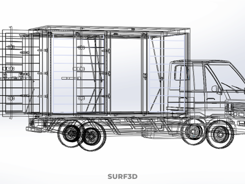 SLIDING SIDE DOOR BOX TRUCK SLIDE PANEL GATE LOADER DROP PICKUP Modelo 3D