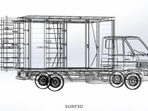 SLIDING SIDE DOOR BOX TRUCK SLIDE PANEL GATE LOADER DROP PICKUP 3D Model