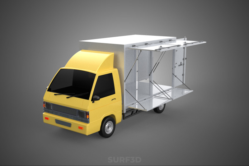 BOX TRUCK PICKUP BAKKIE WIND DEFLECTOR TRAILER ROOF SPOILER CAB Model 3D .c4d .max .obj .3ds .fbx .stl .blend