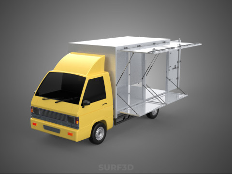 BOX TRUCK PICKUP BAKKIE WIND DEFLECTOR TRAILER ROOF SPOILER CAB 3D Model