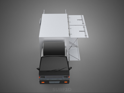 CAR MOBILE SHOP FOOD TRUCK VEHICLE VAN RETAIL CATERING OPEN DOOR Model 3D