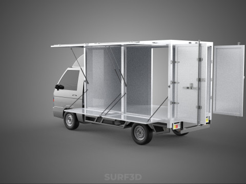 CAR MOBILE SHOP FOOD TRUCK VEHICLE VAN RETAIL CATERING OPEN DOOR Model 3D