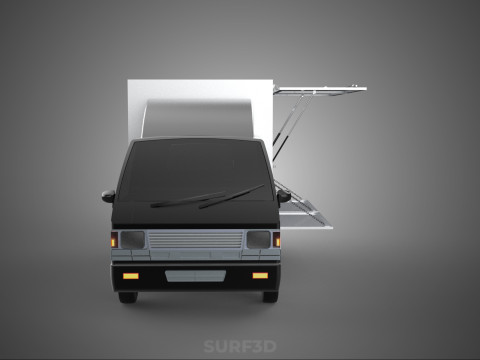 CAR MOBILE SHOP FOOD TRUCK VEHICLE VAN RETAIL CATERING OPEN DOOR Model 3D