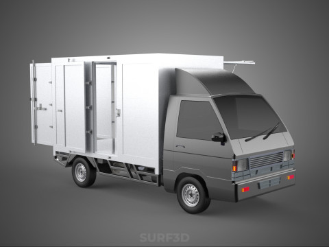 CAR MOBILE SHOP FOOD TRUCK VEHICLE VAN RETAIL CATERING OPEN DOOR Model 3D