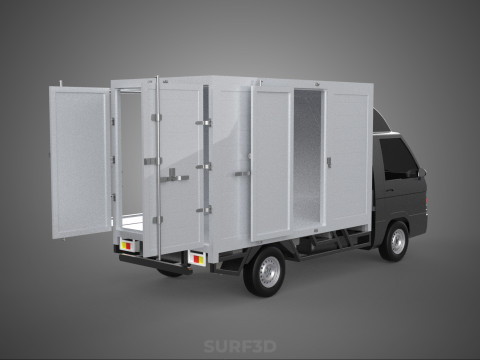 CAR MOBILE SHOP FOOD TRUCK VEHICLE VAN RETAIL CATERING OPEN DOOR Model 3D