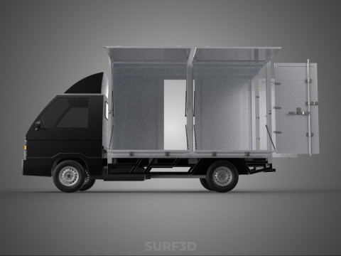 CAR MOBILE SHOP FOOD TRUCK VEHICLE VAN RETAIL CATERING OPEN DOOR Model 3D