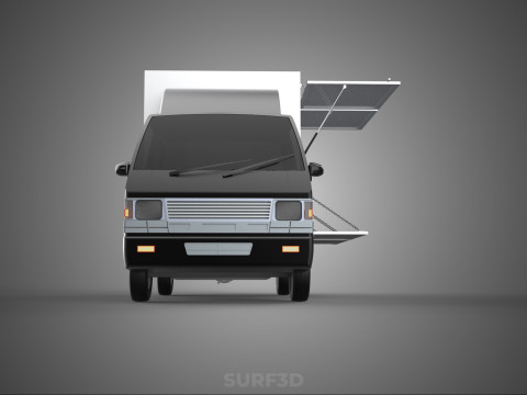 CAR MOBILE SHOP FOOD TRUCK VEHICLE VAN RETAIL CATERING OPEN DOOR Model 3D