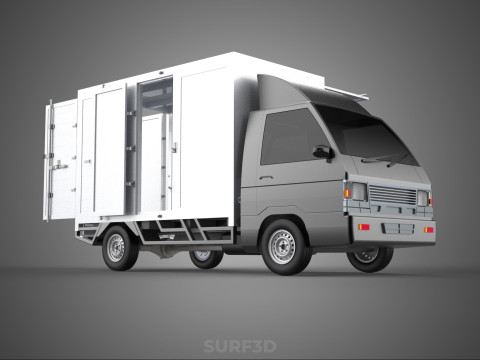 CAR MOBILE SHOP FOOD TRUCK VEHICLE VAN RETAIL CATERING OPEN DOOR Model 3D