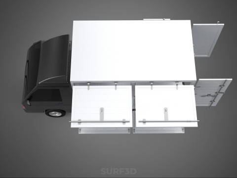 CAR MOBILE SHOP FOOD TRUCK VEHICLE VAN RETAIL CATERING OPEN DOOR Model 3D