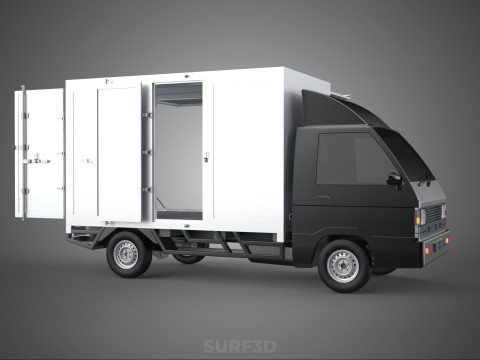 CAR MOBILE SHOP FOOD TRUCK VEHICLE VAN RETAIL CATERING OPEN DOOR Model 3D