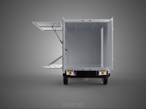 CAR MOBILE SHOP FOOD TRUCK VEHICLE VAN RETAIL CATERING OPEN DOOR Model 3D