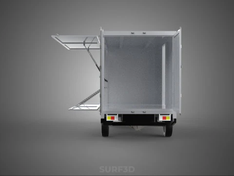 AUTO MOBILE SHOP LEBENSMITTEL LKW FAHRZEUG VAN EINZELHANDEL CATERING OFFENE T&Uuml;R 3D Modell