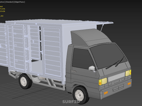 CAR MOBILE SHOP FOOD TRUCK VEHICLE VAN RETAIL CATERING OPEN DOOR Model 3D