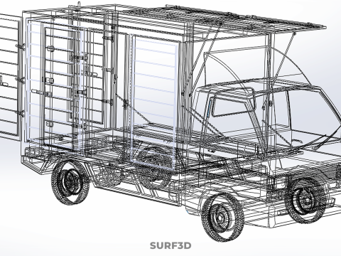 CAR MOBILE SHOP FOOD TRUCK VEHICLE VAN RETAIL CATERING OPEN DOOR Model 3D