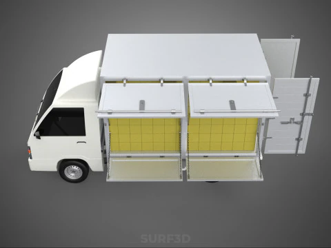 PACKAGE COURIER BOX DELIVERY TRUCK FREIGHT SHIPPING CARGO CAR 3D Model