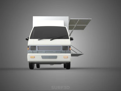 PACKAGE COURIER BOX DELIVERY TRUCK FREIGHT SHIPPING CARGO CAR 3D Model